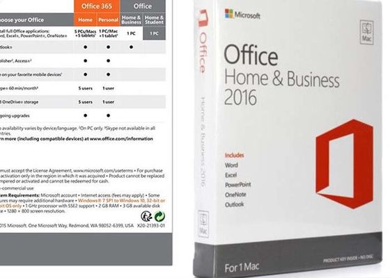 32 ha morso 64 chiave di Digital di Microsoft Office 2016 di DVD pungente della casa e di affari